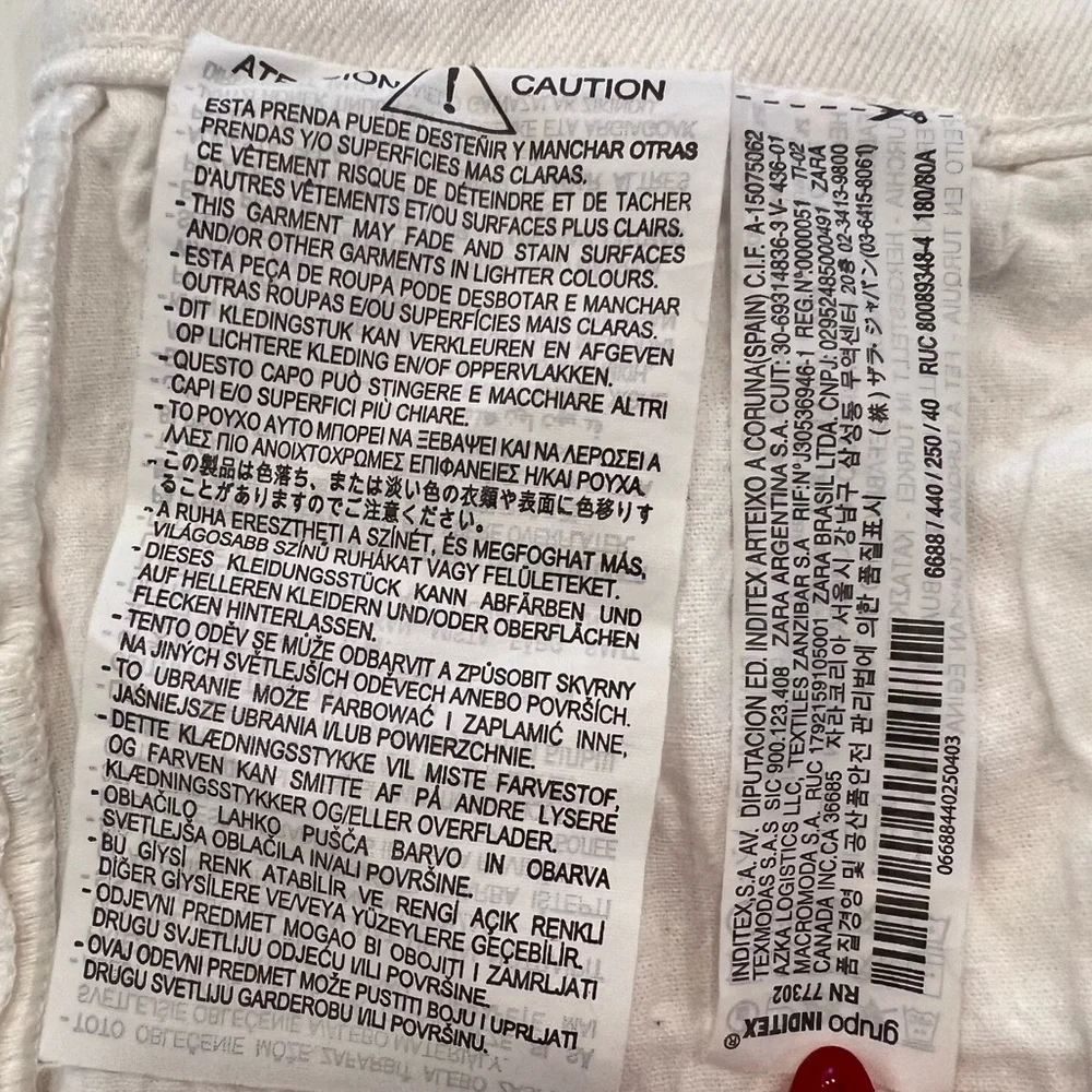 Zara Men's Distressed Ripped Skinny Jeans White 31x30